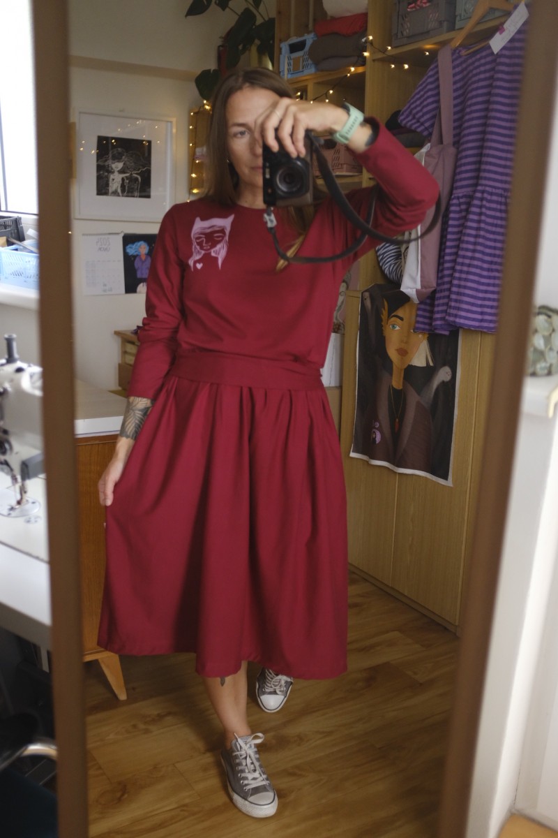 Šaty Merlot kl.rukáv Bat...