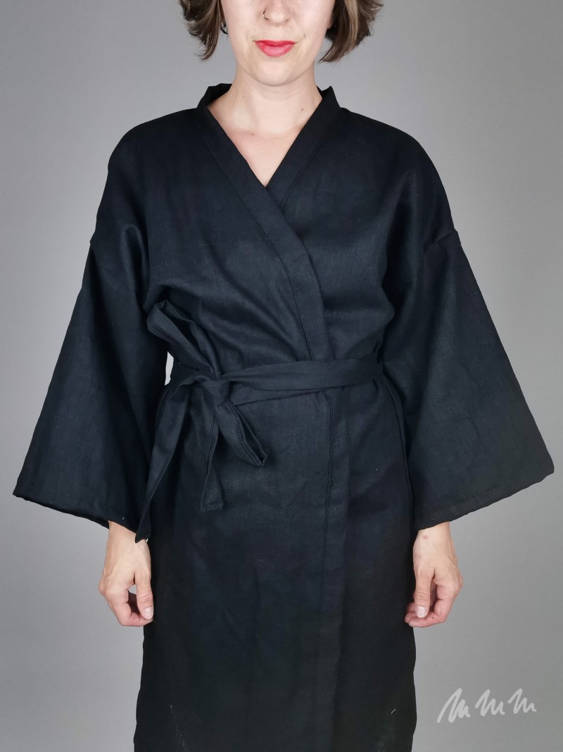 Kimono Černý Len